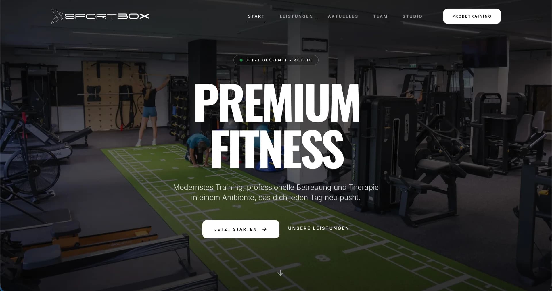 Sportbox Reutte Website - Modernes Webdesign für Fitnessstudio in Tirol mit Next.js entwickelt